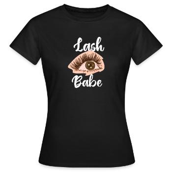 Wimpern-Babe - Frauen T-Shirt - Schwarz - Vorne - AI Model Female 172 dark (172cm)