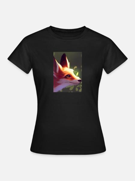 Niedliche Fuchs-Malerei - Frauen T-Shirt - Schwarz