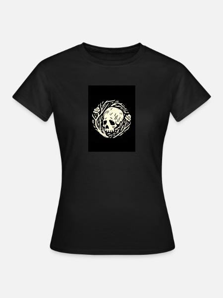 Schädel in Pflanzen - Frauen T-Shirt - Schwarz