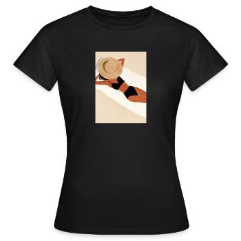 Frauen Sommerhut Bikini - Frauen T-Shirt - Schwarz - Vorne - AI Model Female 172 dark (172cm)