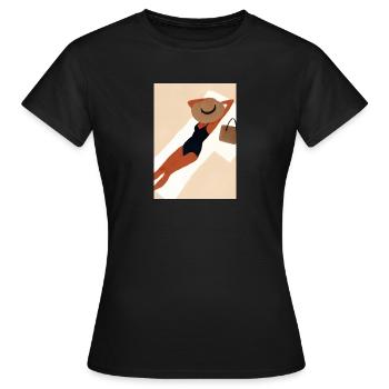 Frauen Sommerhut Bikini - Frauen T-Shirt - Schwarz - Vorne - AI Model Female 172 dark (172cm)