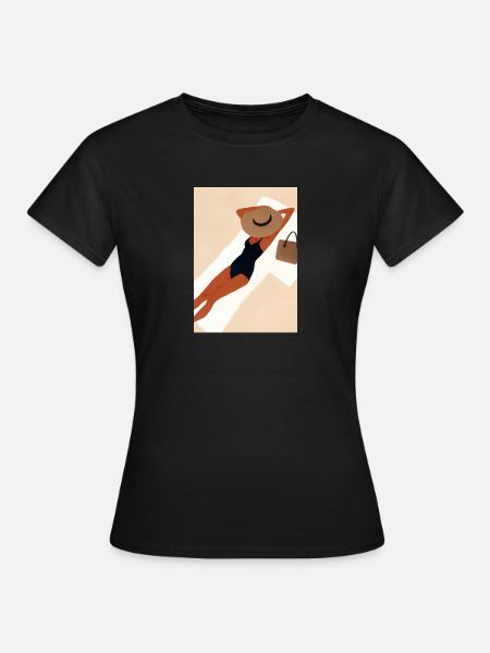 Frauen Sommerhut Bikini - Frauen T-Shirt - Schwarz