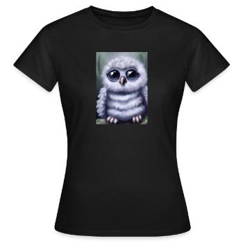 Baby-Kauz - Frauen T-Shirt - Schwarz - Vorne - AI Model Female 172 dark (172cm)