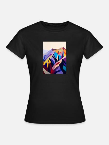 Bunte Berge - Frauen T-Shirt - Schwarz