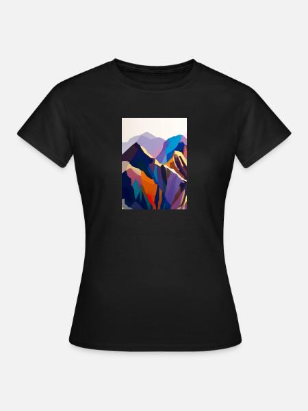 Bunte Berge - Frauen T-Shirt - Schwarz