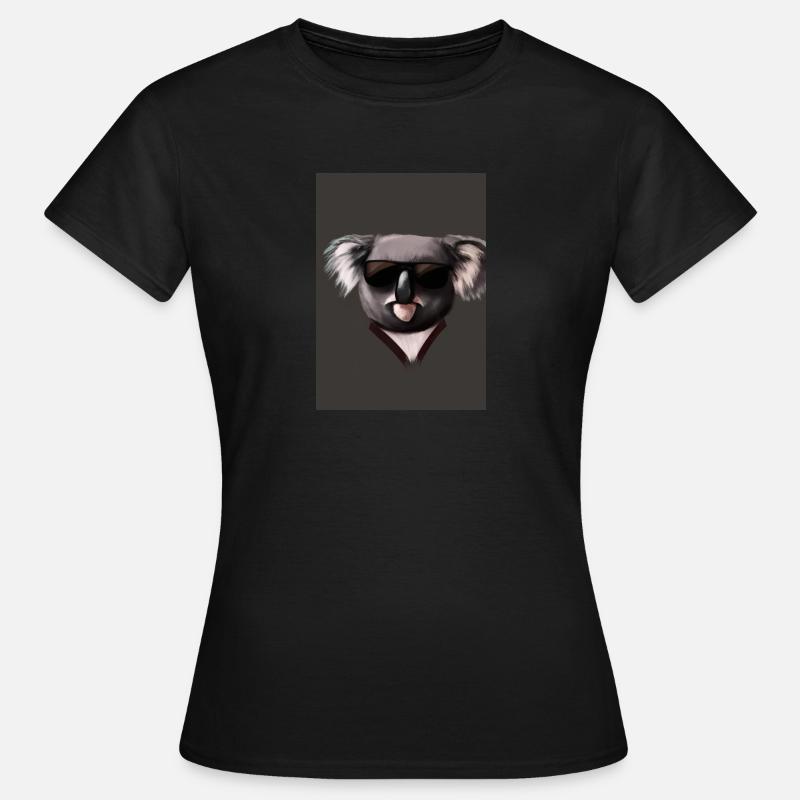 Koala mit Sonnenbrille - Frauen T-Shirt - Schwarz