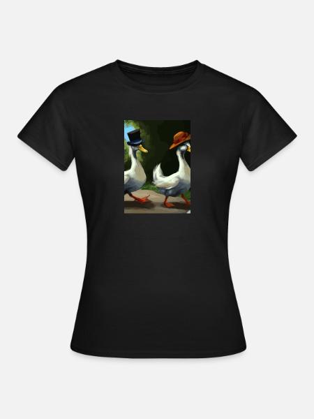 Zwei Enten - Frauen T-Shirt - Schwarz