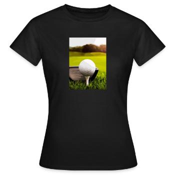 Golfball Abschlag - Frauen T-Shirt - Schwarz - Vorne - AI Model Female 172 dark (172cm)