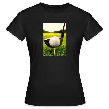 Golfball Abschlag - Frauen T-Shirt - Schwarz - Vorne - AI Model Female 172 dark (172cm)
