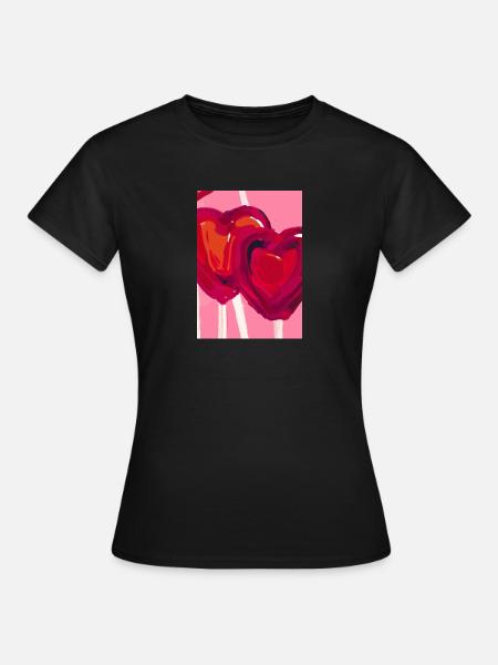 Herz-Lollipop - Frauen T-Shirt - Schwarz
