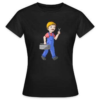 Comic Handwerker - Frauen T-Shirt - Schwarz - Vorne - AI Model Female 172 dark (172cm)