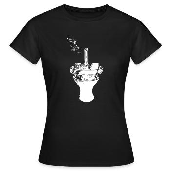 Shisha Wasserpfeife Kopf - Frauen T-Shirt - Schwarz - Vorne - AI Model Female 172 dark (172cm)