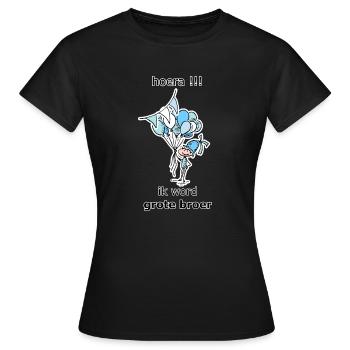 Hooray I'm gonna be a big brother - t-shirt - Women's T-Shirt - black - Front - AI Model Female 172 dark (172cm)