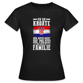Kroatien Kroate Kroatisches - Frauen T-Shirt - Schwarz - Vorne - AI Model Female 172 dark (172cm)