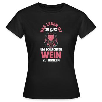 Schorle Weinberge Wein - Frauen T-Shirt - Schwarz - Vorne - AI Model Female 172 dark (172cm)