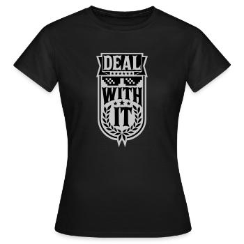 Bannière Traitez-le - T-shirt Femme - noir - Devant - AI Model Female 172 dark (172cm)