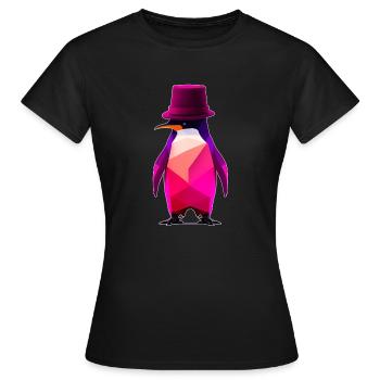 penguin with a hat Ur-Tshirt - Frauen T-Shirt - Schwarz - Vorne - AI Model Female 172 dark (172cm)