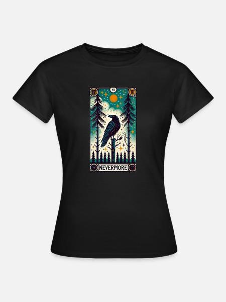 Nevermore Raven - Dame-T-shirt - sort