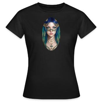 Déesse Bastet, Déesse de la douceur du foyer - T-shirt Femme - noir - Devant - AI Model Female 172 dark (172cm)