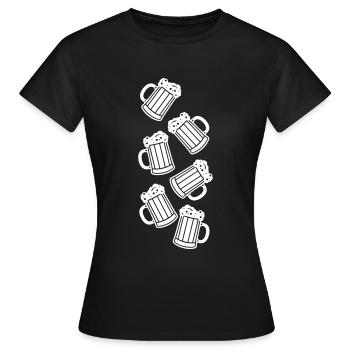 Icône de symbole de chope de bière de bière - T-shirt Femme - noir - Devant - AI Model Female 172 dark (172cm)