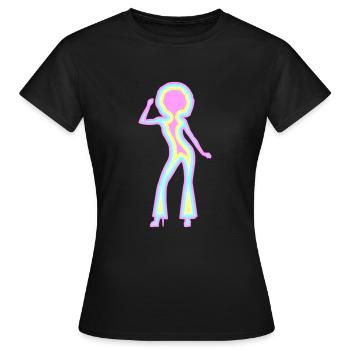 Disco psychedelisch - Frauen T-Shirt - Schwarz - Vorne - AI Model Female 172 dark (172cm)