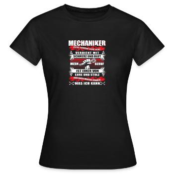 Mechaniker Diese Narben sind echt Verdient - Frauen T-Shirt - Schwarz - Vorne - AI Model Female 172 dark (172cm)