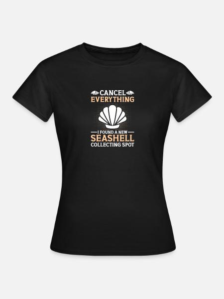 Womens Shelling Shell Collecting Seashells - Frauen T-Shirt - Schwarz