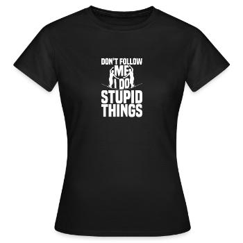 Slackliner Indoor Slacklining Lover Slackline - Frauen T-Shirt - Schwarz - Vorne - AI Model Female 172 dark (172cm)