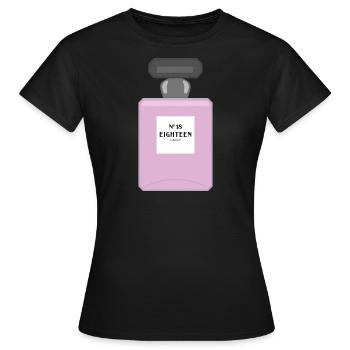N° 18 EIGHTEEN Tolles Geburtstagsgeschenk für die - Frauen T-Shirt - Schwarz - Vorne - AI Model Female 172 dark (172cm)