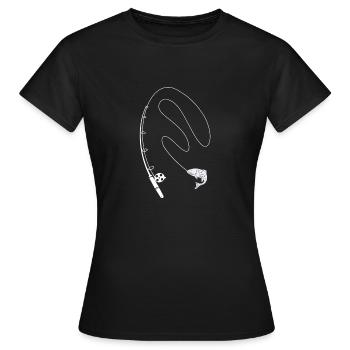 fishing rod - Women's T-Shirt - black - Front - AI Model Female 172 dark (172cm)