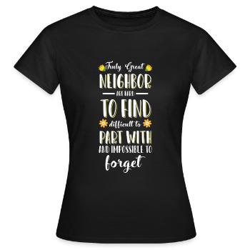 Célébration de l’amitié du voisin - T-shirt Femme - noir - Devant - AI Model Female 172 dark (172cm)