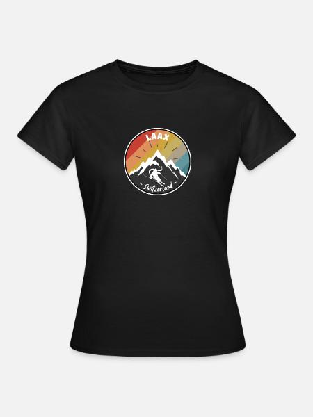 Skiing In Laax - Switzerland - Women's T-Shirt - black