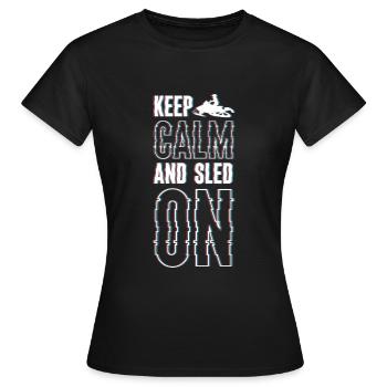 Sledging Mountain Sports - Women's T-Shirt - black - Front - AI Model Female 172 dark (172cm)