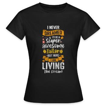 Clothing Thread Fashion Seamstress - Women's T-Shirt - black - Front - AI Model Female 172 dark (172cm)