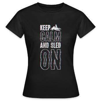 Luge, Sports d’hiver, Luge, Fun - T-shirt Femme - noir - Devant - AI Model Female 172 dark (172cm)