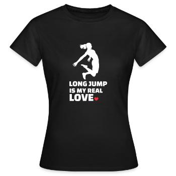 Ich Liebe Weitsprung - Frauen T-Shirt - Schwarz - Vorne - AI Model Female 172 dark (172cm)