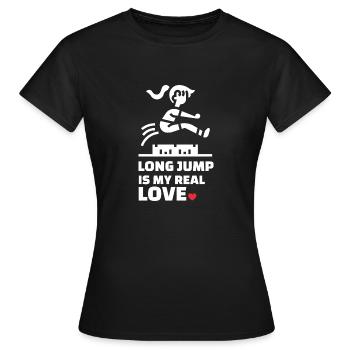 Ich Liebe Weitsprung - Frauen T-Shirt - Schwarz - Vorne - AI Model Female 172 dark (172cm)