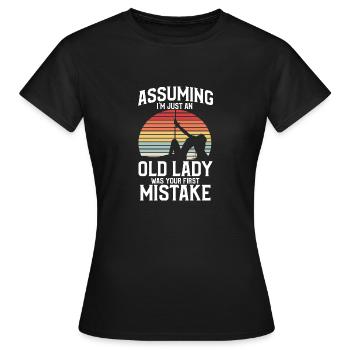 Poledance Vintage Pole Tänzerin Pole Fitness - Frauen T-Shirt - Schwarz - Vorne - AI Model Female 172 dark (172cm)