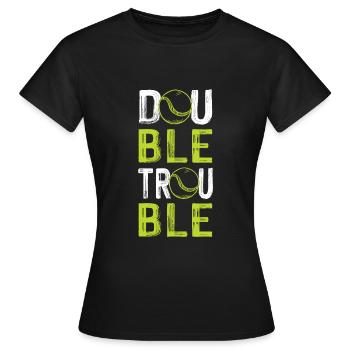 tennis double trouble - Women's T-Shirt - black - Front - AI Model Female 172 dark (172cm)