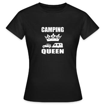 camping - Frauen T-Shirt - Schwarz - Vorne - AI Model Female 172 dark (172cm)