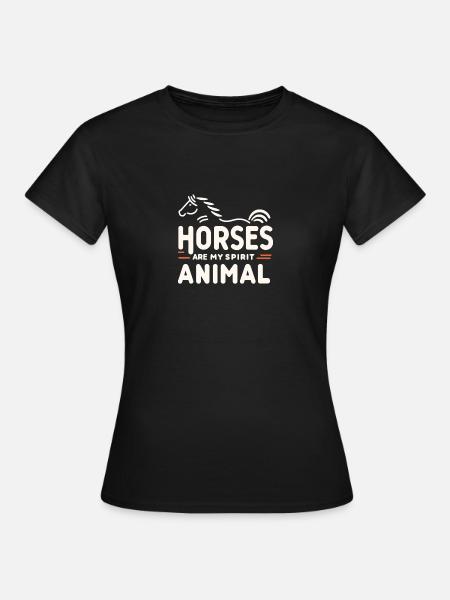 Pferde sind mein Seelentier - Frauen T-Shirt - Schwarz