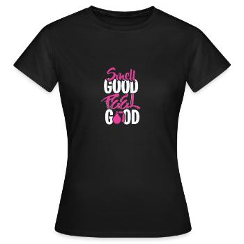 Les amateurs de parfums qui s’intéressent aux parfums ou aux fragrances - T-shirt Femme - noir - Devant - AI Model Female 172 dark (172cm)