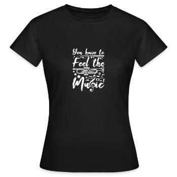 Trumpeters you have to feel the music - Frauen T-Shirt - Schwarz - Vorne - AI Model Female 172 dark (172cm)