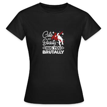 Mignon et beauté vous embrassent brutalement fille Sambo - T-shirt Femme - noir - Devant - AI Model Female 172 dark (172cm)