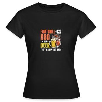 Football BBQ et bière, c’est pourquoi je suis ici tailgate - T-shirt Femme - noir - Devant - AI Model Female 172 dark (172cm)