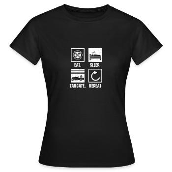 Répétition du hayon Eat Sleep - T-shirt Femme - noir - Devant - AI Model Female 172 dark (172cm)