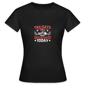 Talonner comme un champion aujourd’hui - T-shirt Femme - noir - Devant - AI Model Female 172 dark (172cm)