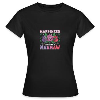 Le bonheur, c’est être un meemaw - T-shirt Femme - noir - Devant - AI Model Female 172 dark (172cm)