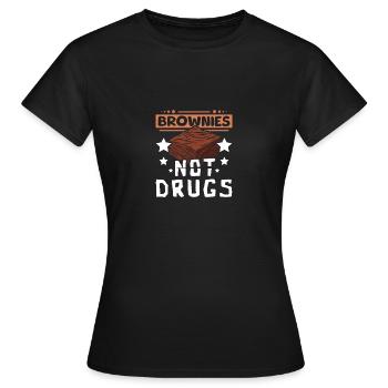 Des brownies, pas de la drogue - T-shirt Femme - noir - Devant - AI Model Female 172 dark (172cm)