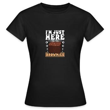 Je suis juste ici pour les Brownies - T-shirt Femme - noir - Devant - AI Model Female 172 dark (172cm)